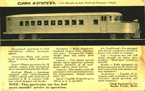 Clark Autotram Postcard